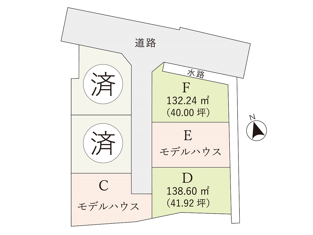 岡崎市森越町の土地 区画図