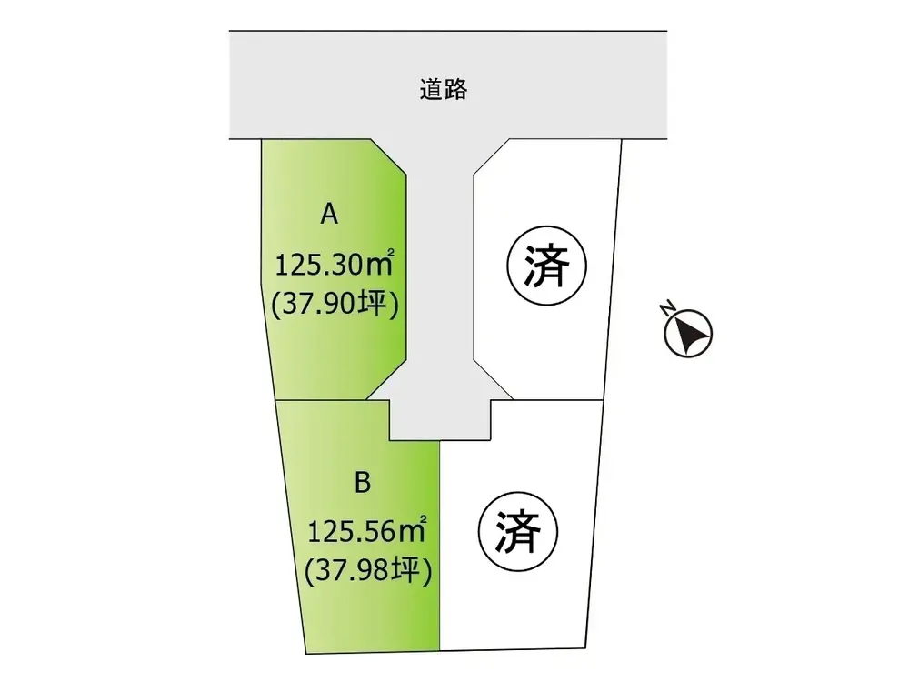 岡崎市矢作町の土地　区画図