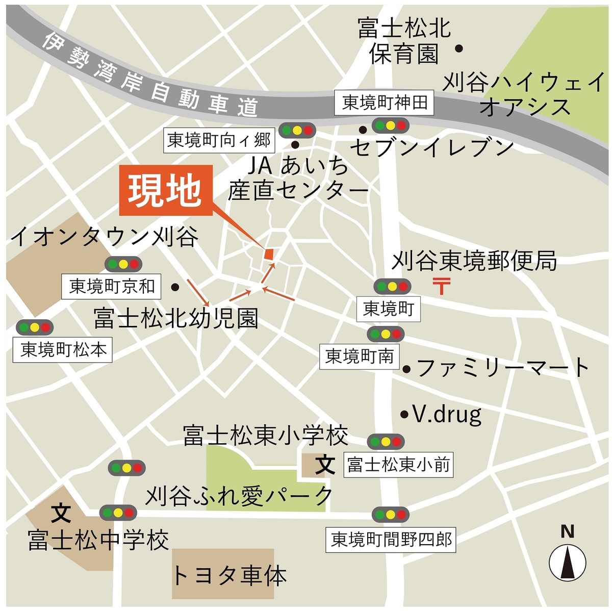 刈谷市東境町児山地図