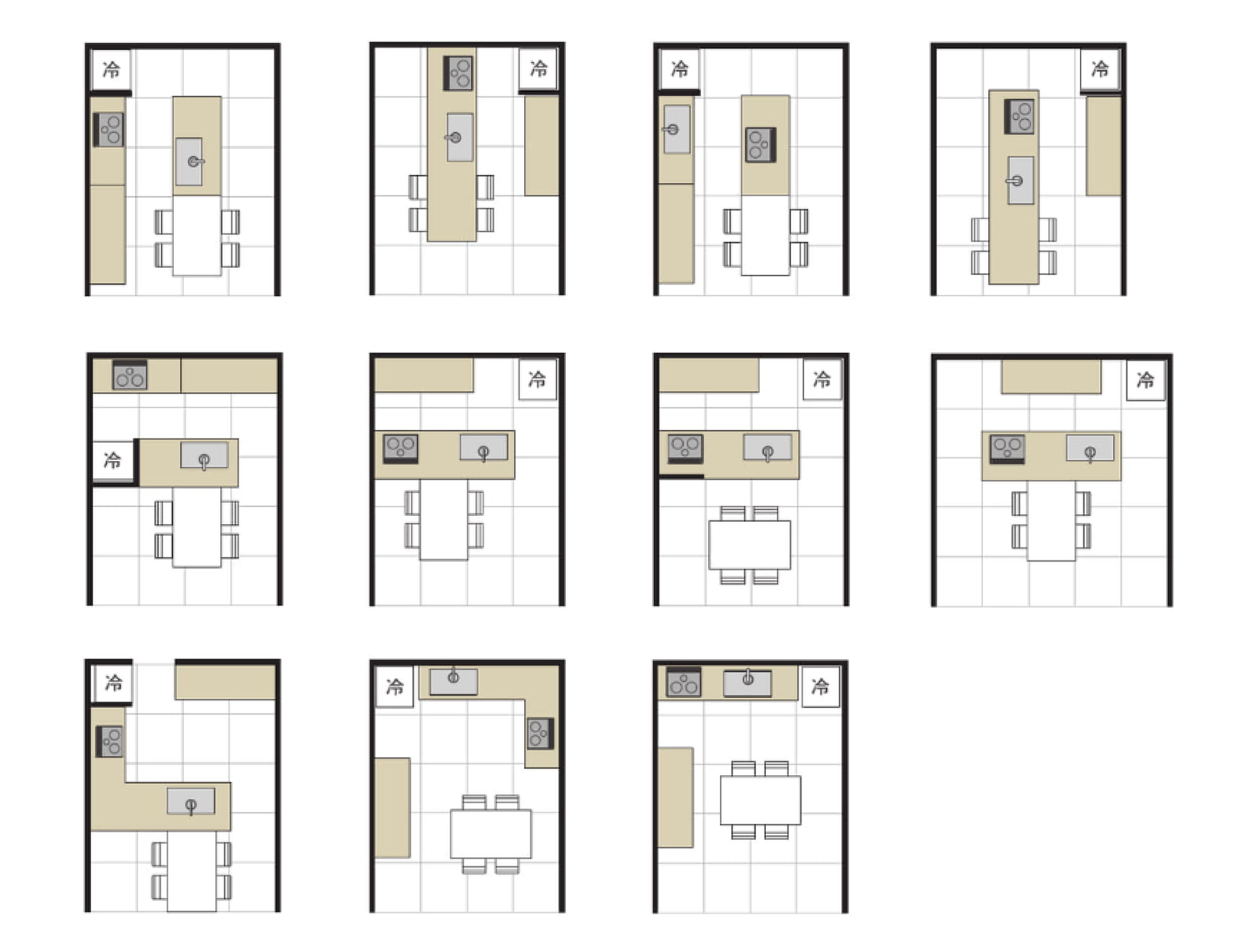 11種類のレイアウト